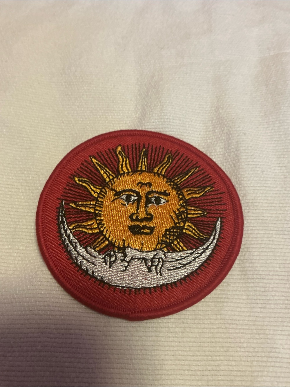Sun & Moon Embroidered Patch 3” Round Celestial Boho Hippie Sew On Applique - Picture 5 of 6